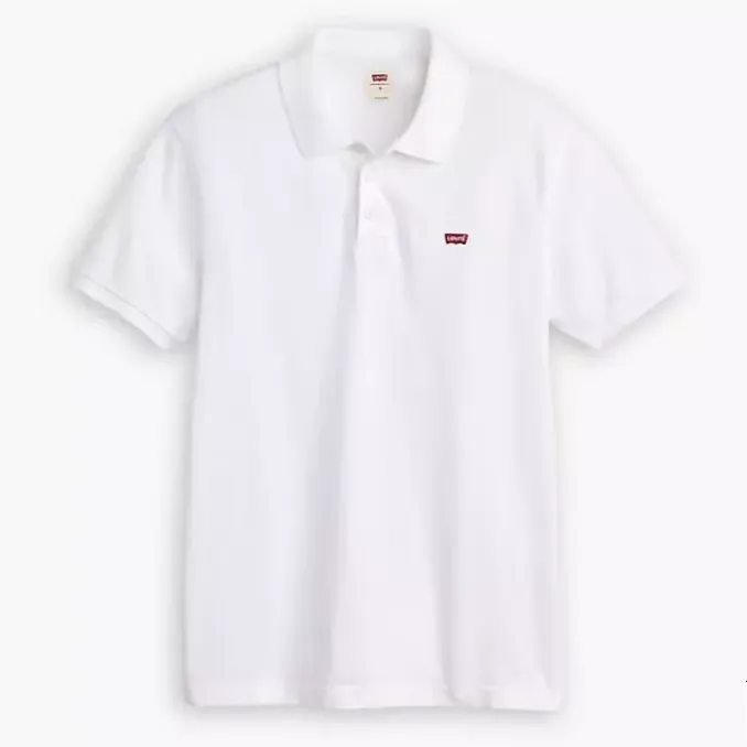Levi's Polo manica corta da uomo Housemark 358830003 bianco Layered Collar Structure SlimFit Design