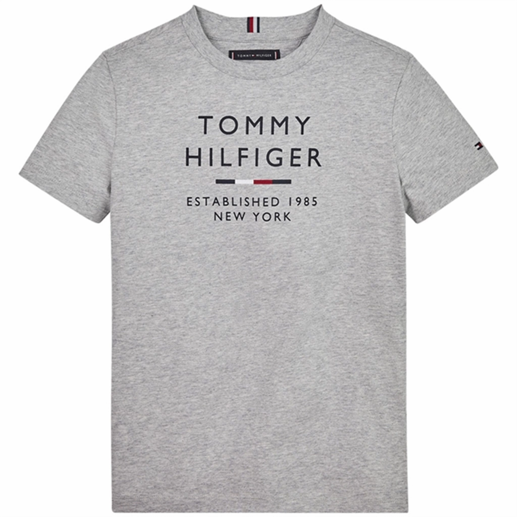 Tommy Hilfiger Logo T-Shirt Light Grey Heather spandex blend EcoFriendlyMaterial