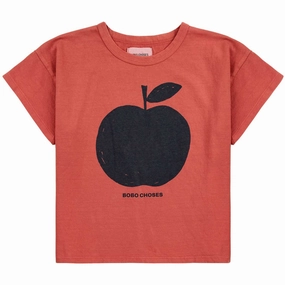 Bobo Choses Red Poma Red T-Shirt cotton material