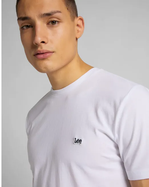 Lee maglietta manica corta da uomo SS Pacth Logo L60UFQ12 bianco Cool Layer Wear Cozy Layers