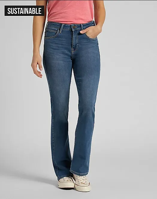 Lee Pantalone Jeans a zampa da donna Breese Boot L31TQDTO Mid in Worn Martha ReinforcedHemline