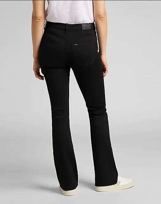 Walk Friendly Lee Pantalone jeans da donna a zampa Breese Boot L31TFS47 nero