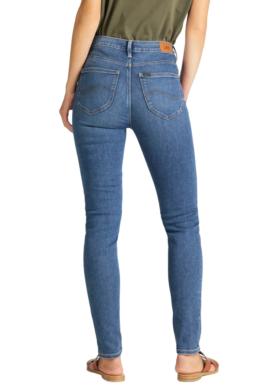 Lee Pantalone Jeans da donna Scarlett High In L626DUIW blu chiaro Built-in shorts Stay Cool
