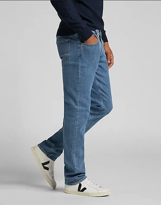 Lee Pantalone Jeans da uomo Daren Zip Fly Medium Stretch L707NL66 light stone Yoga Ready