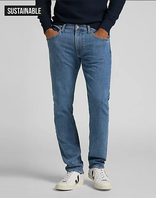 Lee Pantalone Jeans da uomo Daren Zip Fly Medium Stretch L707NL66 light stone LightweightConstruction