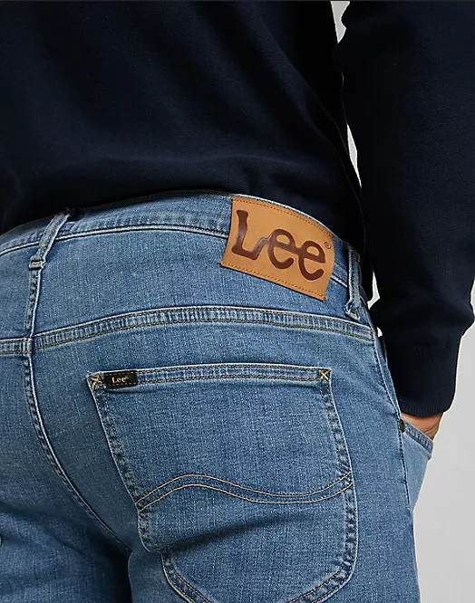 Lee Pantalone Jeans da uomo Daren Zip Fly Medium Stretch L707NL66 light stone Core Flex Moisture Wicking Fabric