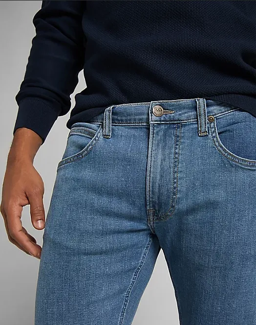 Lee Pantalone Jeans da uomo Daren Zip Fly Medium Stretch L707NL66 light stone Functional Waist