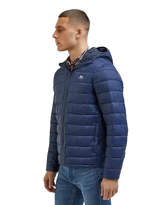 Button-up Lee piumino leggero con cappuccio da uomo Puffer 112342992 blu