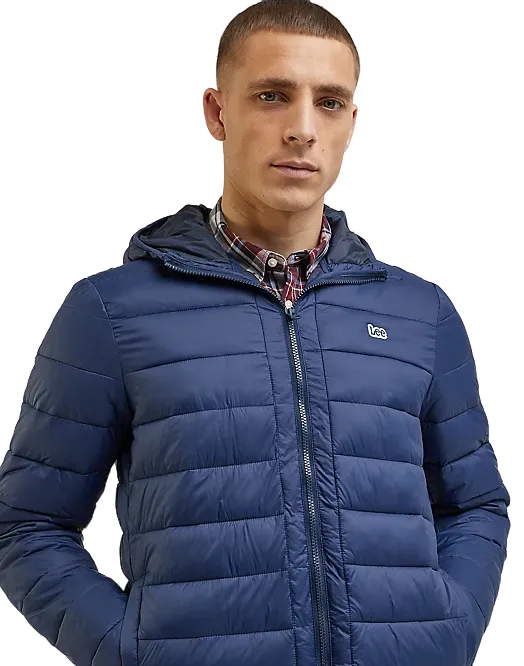 suitable for autumn festivals Lee piumino leggero con cappuccio da uomo Puffer 112342992 blu