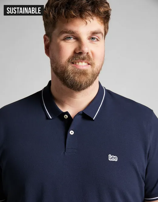Lee Polo in Pique da uomo manica corta L61ARL35 blu AllPurpose Knitting