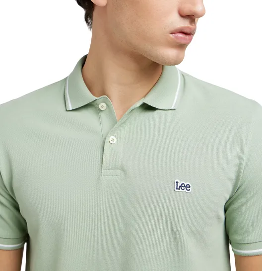 Fashionable Fit Lee polo manica corta da uomo in cotone pique 112349953 verde salvia