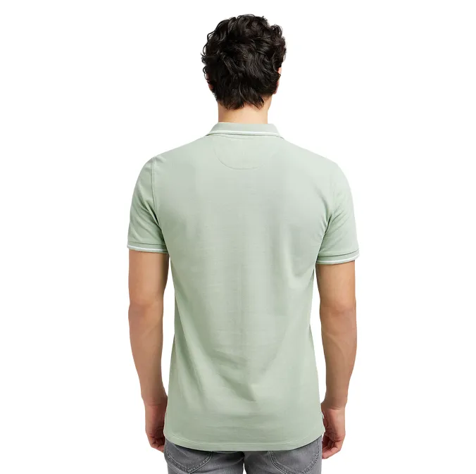 Stylish Neckline High-Quality Stitching Lee polo manica corta da uomo in cotone pique 112349953 verde salvia