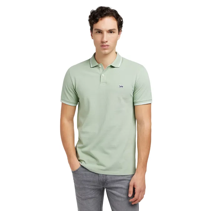 Lee polo manica corta da uomo in cotone pique 112349953 verde salvia Lightweight Comfort