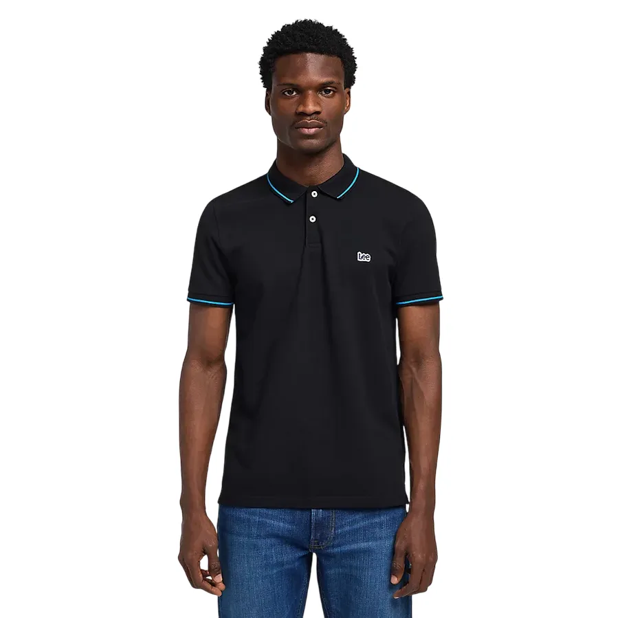 Lee polo manica corta da uomo in cotone pique L61ARL01 nero Smart Outfit