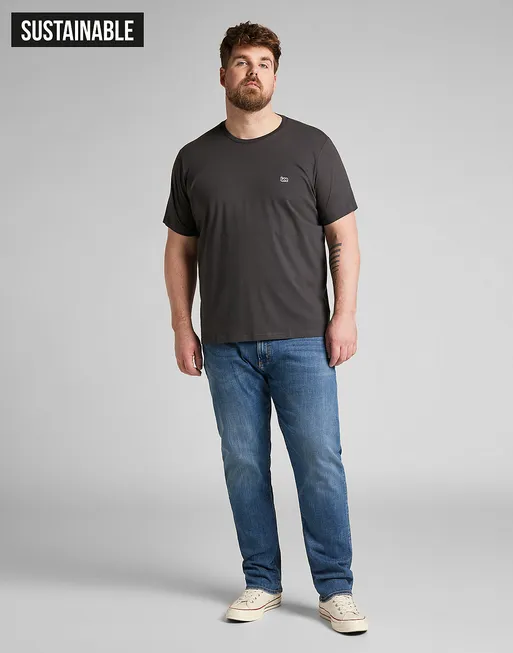 Quick Dry Fabric Lee T-shirt manica corta SS Pacth Logo Tee L60UFQON washed black