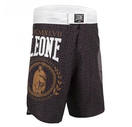 Leone Pantaloncini tecnico da MMA Legionarius AB772 bianco nero Mesh Fabric Skinny Fit