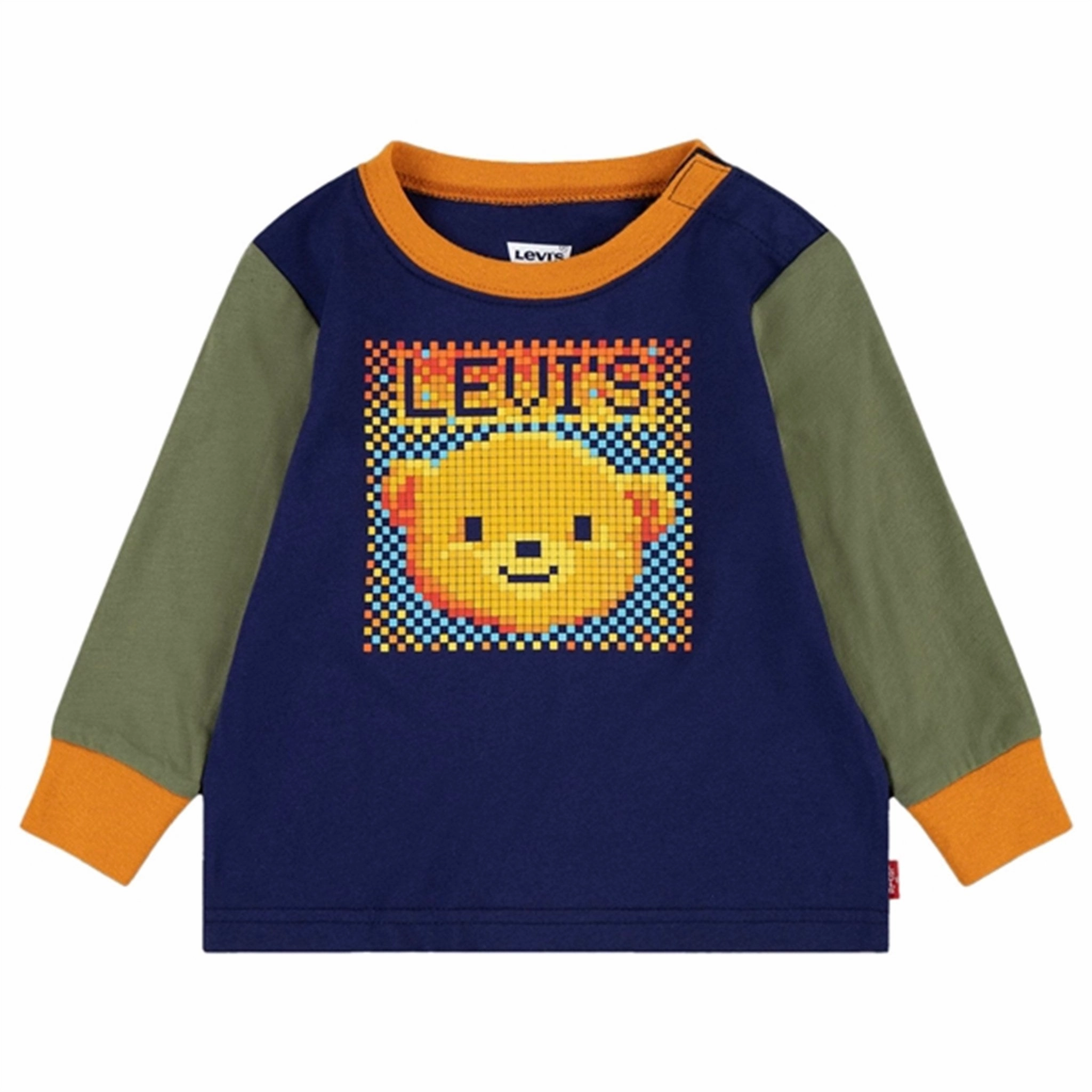 Versatile Clothing Pre Shrunk Cotton Blend Levi's Baby Pixel Bear Color Blocked Blouse Ocean Cavern