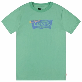 Levi's Distressed Batwing T-shirt Green Athletic and Cool