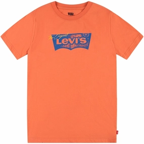 Chic Fit fade resistant color Levi's Distressed Batwing T-shirt Orange