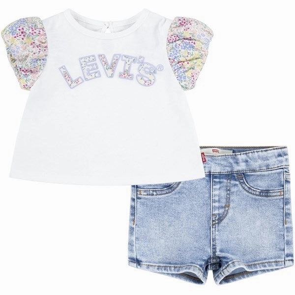 Levi's Floral Slv T-Shirt And Shorts Sugar Swizzle concert outfit belt