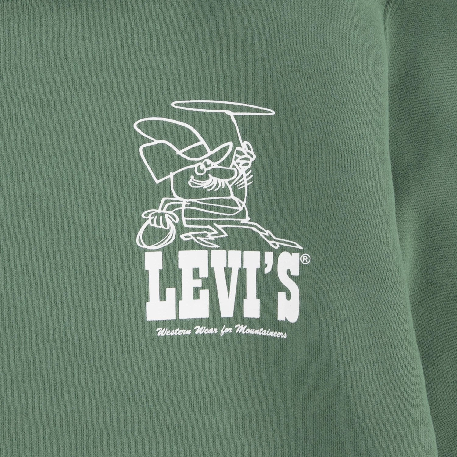 Compact Ribbed Cuffs Levi's GREEN Lasso It Up Pullover Hoodie