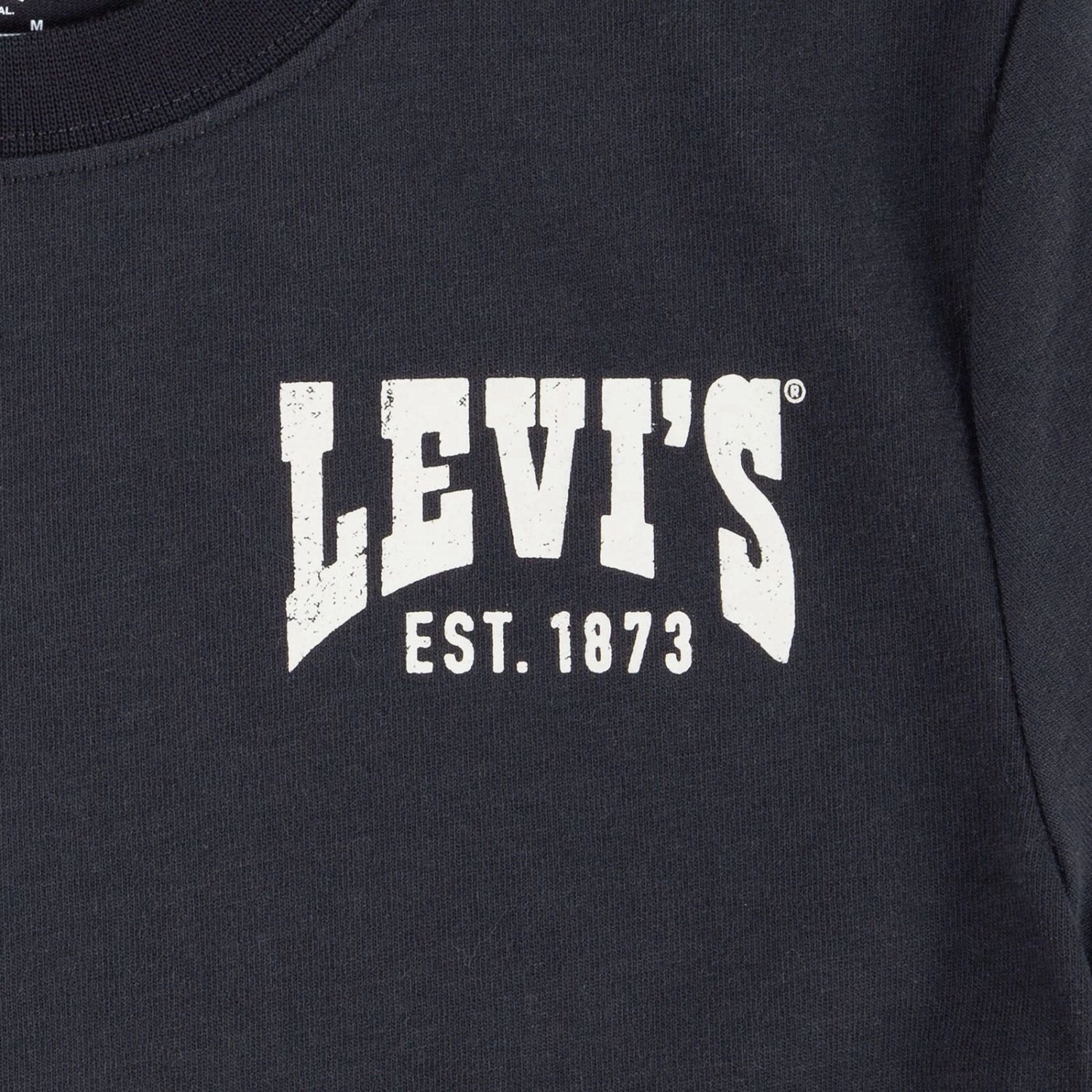 Levi's Jet Black Lvb Valley View Tee Longline Hemline Heathered Texture