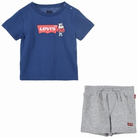 handmade touch Levi's Mascot Batwing Shorts Set Blue