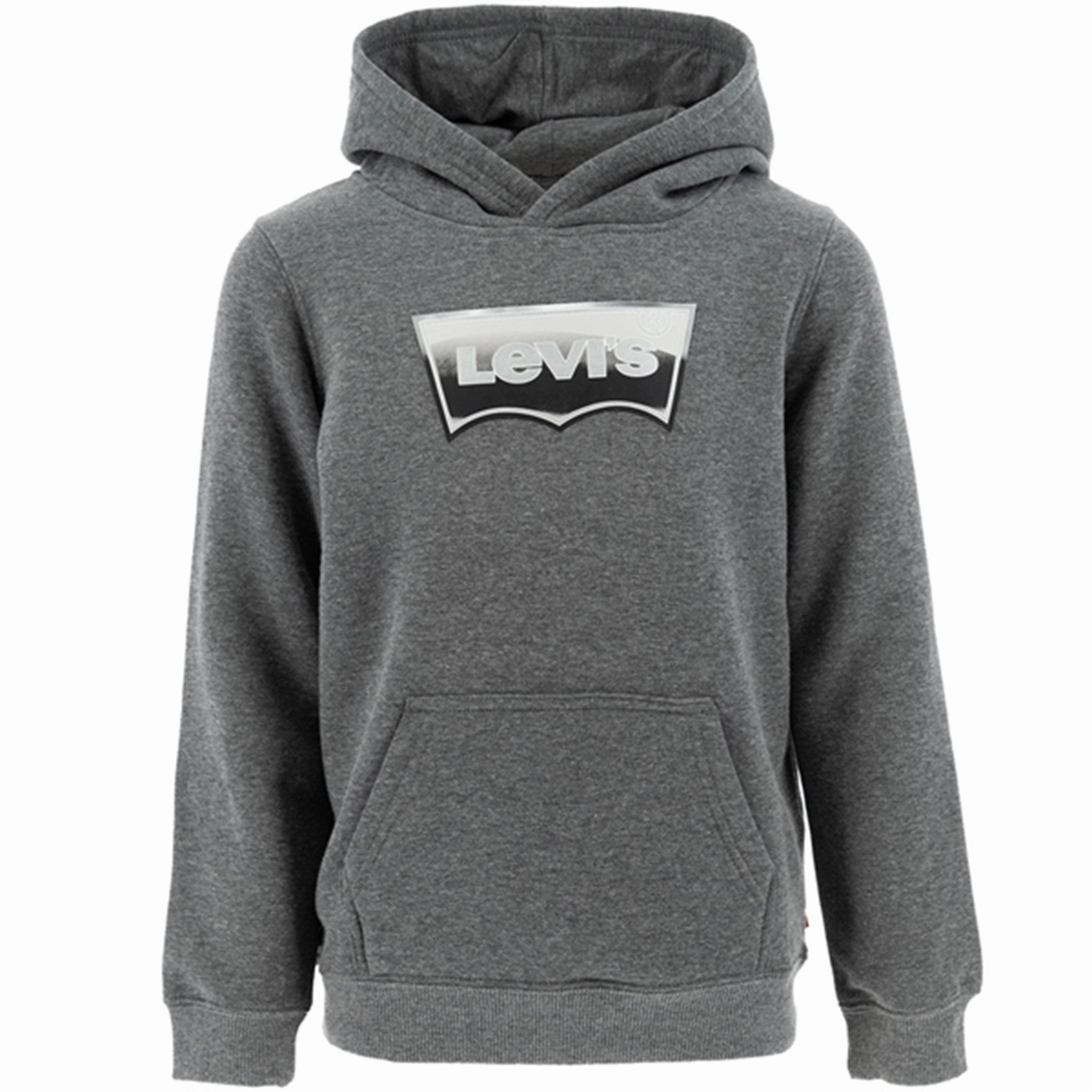 Glittery accents Levi's Metallic Batwing Pullover Hoodie Charcoal Heather