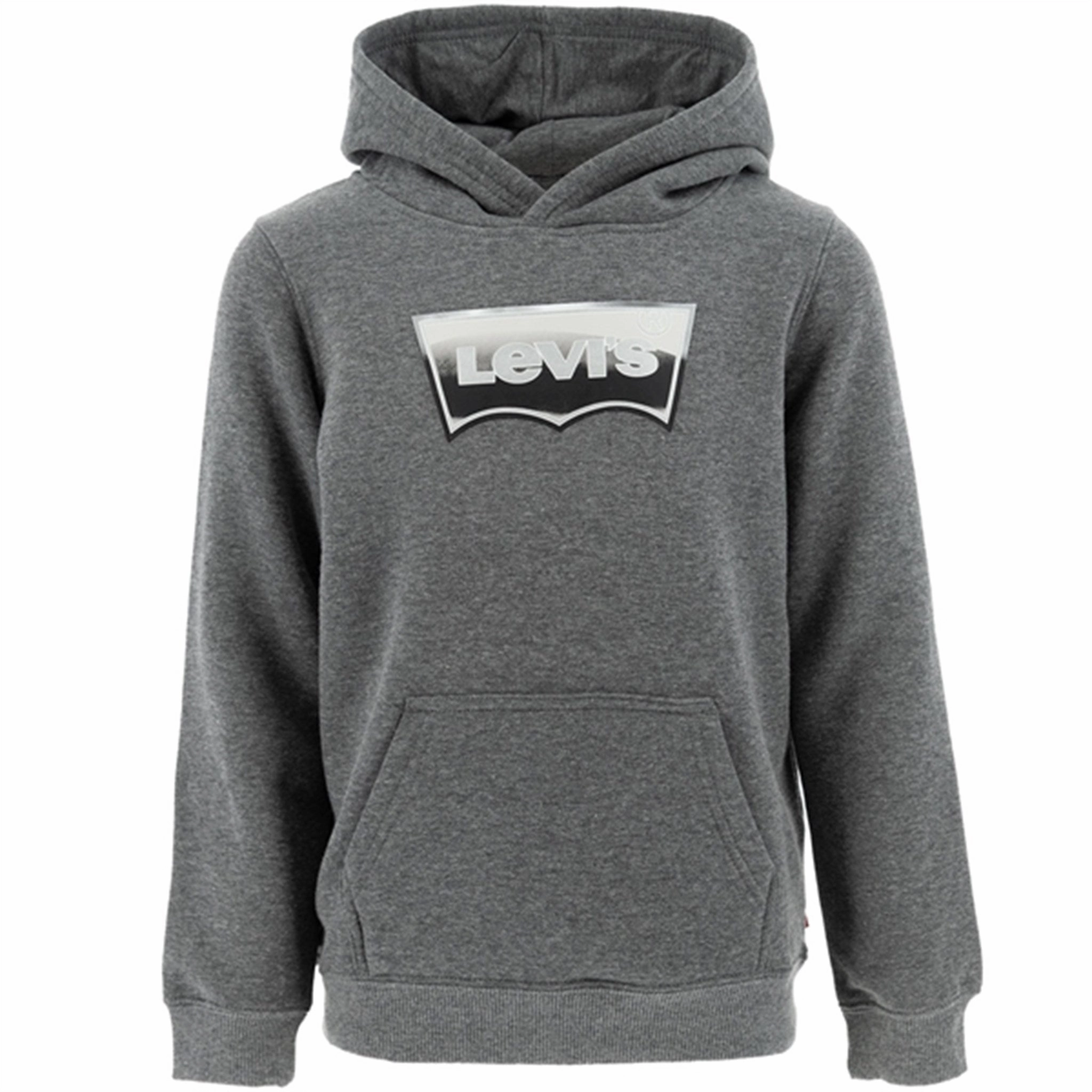 Levi's Metallic Batwing Pullover Hoodie Charcoal Heather V-Neck