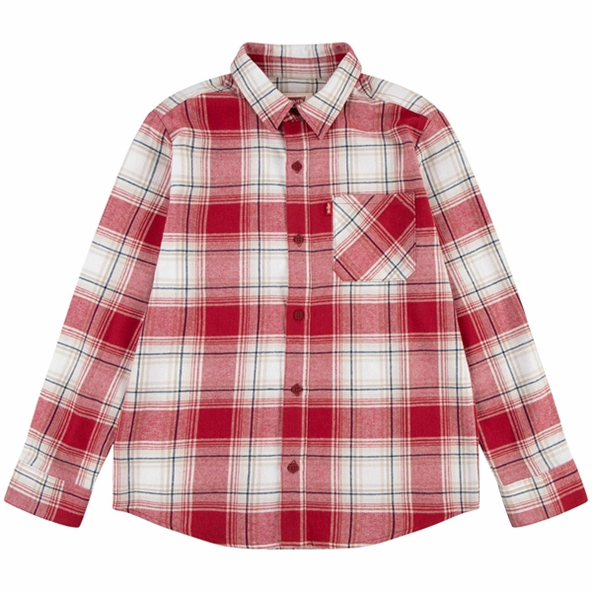 Levi's Plaid Flannel Pocket Shirt Rhythmic Red Current Style
