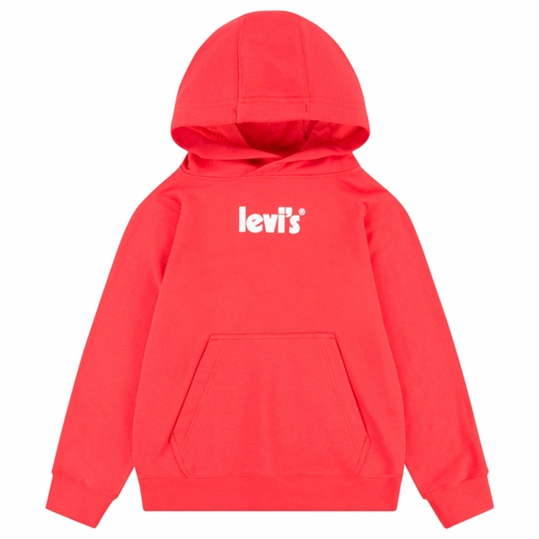 Levi's Poster Logo Pullover Hoodie Red Satin Lining Elk like