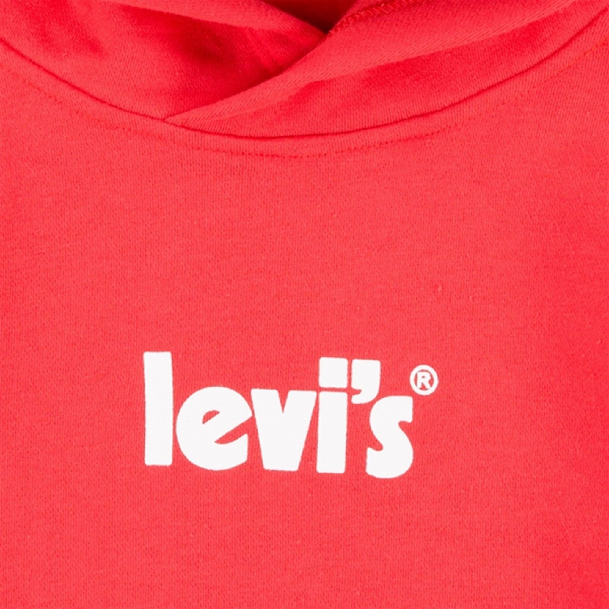 Levi's Poster Logo Pullover Hoodie Red Lightweight Material