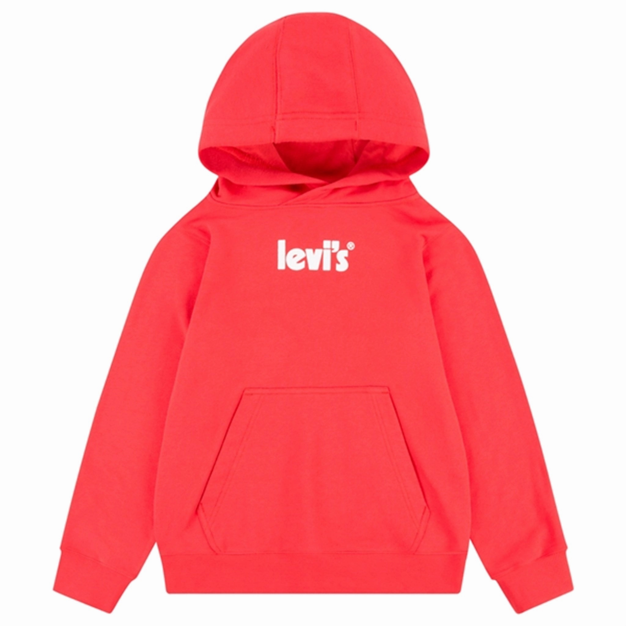 Levi's Poster Logo Pullover Hoodie Red French Terry Cloth