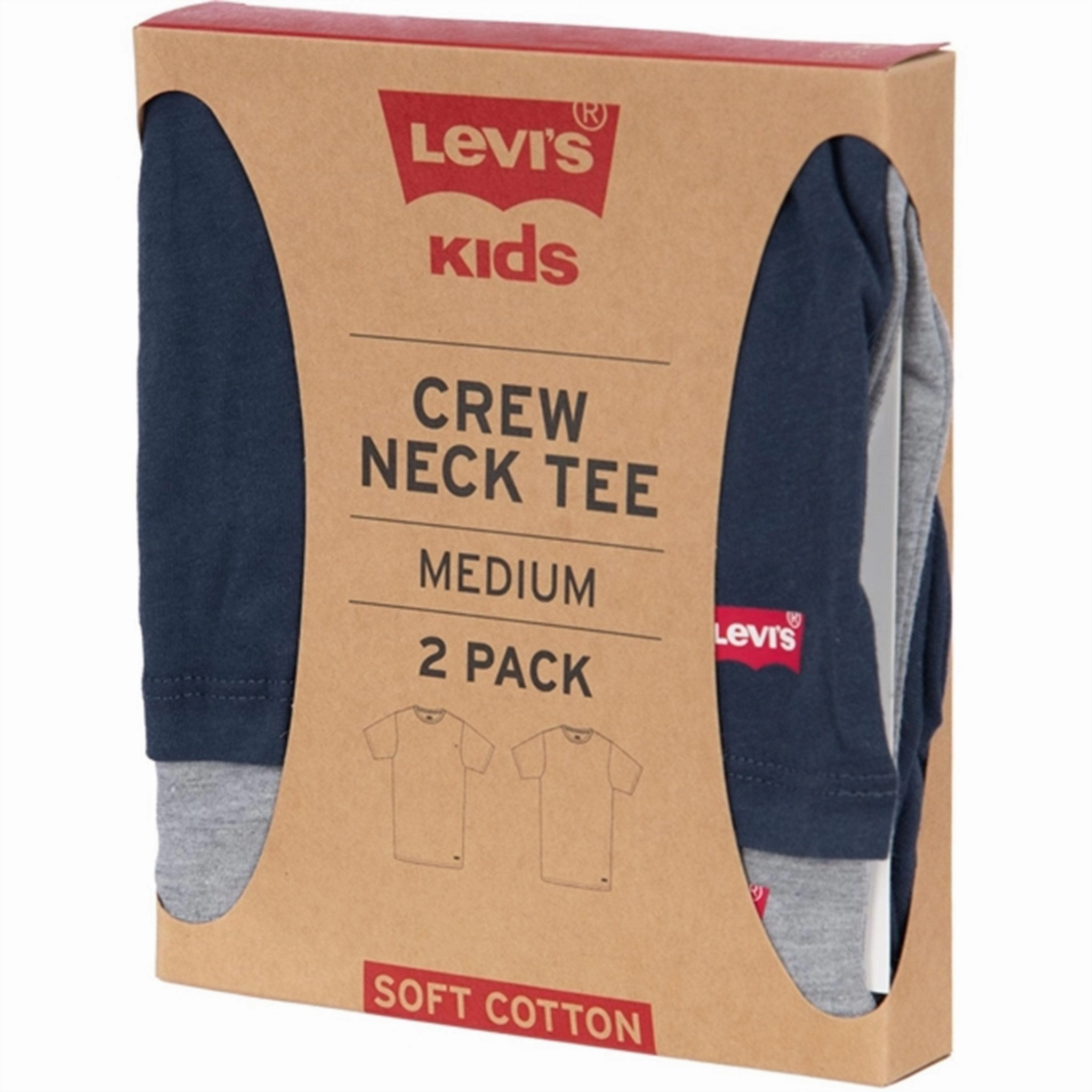 Minimal Comfort Style Seasonal Layer Levi's Short Sleeve Crewneck T-Shirt 2-Pack Dress Blues