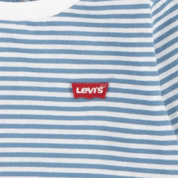 Levi's Stripe Batwing Blouse Coronet Blue Cruise Collection Soft Collar Design