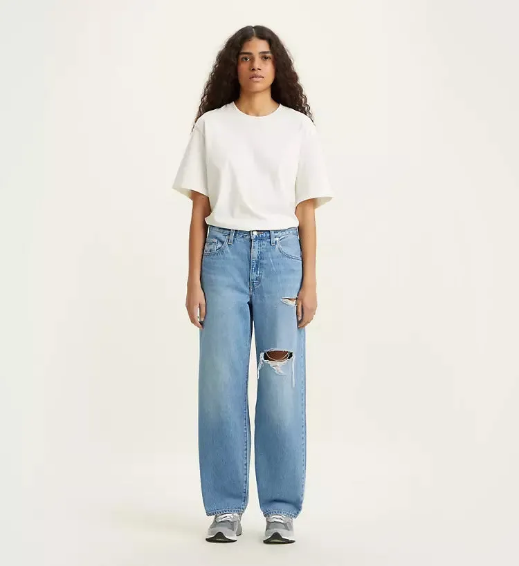 Weekend Wear LowProfileStitching Levi's jeans Baggy Dad Z5993 A34940015 medium indigo destructed