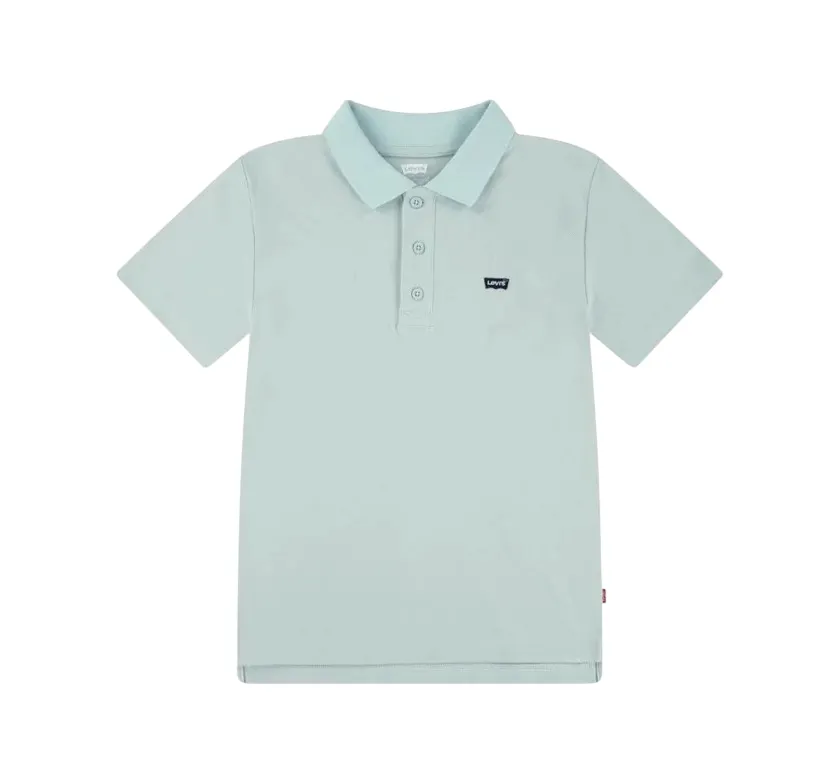 NonChafing Seam Placement Relaxed Neckline Levi's Kids polo manica corta da ragazzo in cotone pique Back Neck Tape EA893 acqua