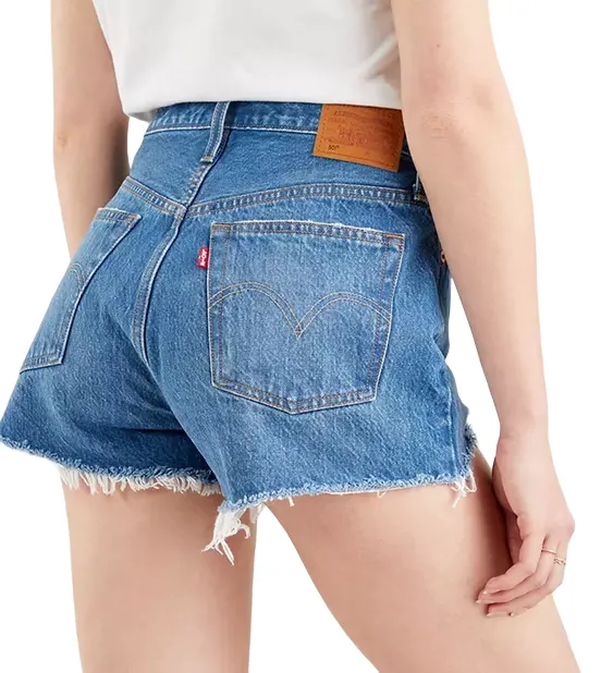 Relaxed Vibe Levi's pantaloncino in jeans da donna 501 Short 56327-0081 blu medio