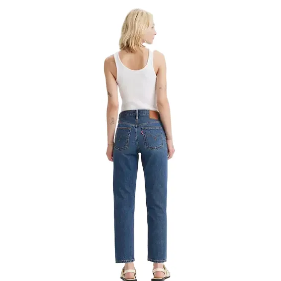 Stylish Comfort Levi's pantalone jeans a vita alta con gamba dritta 501 accorciato A87460001 blu