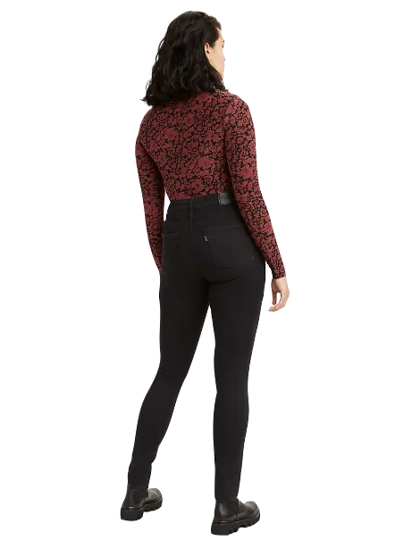 Non Slip Waistband Levi's pantalone jeans da donna a vita alta 721 Skinny 188820233 stonewashed nero