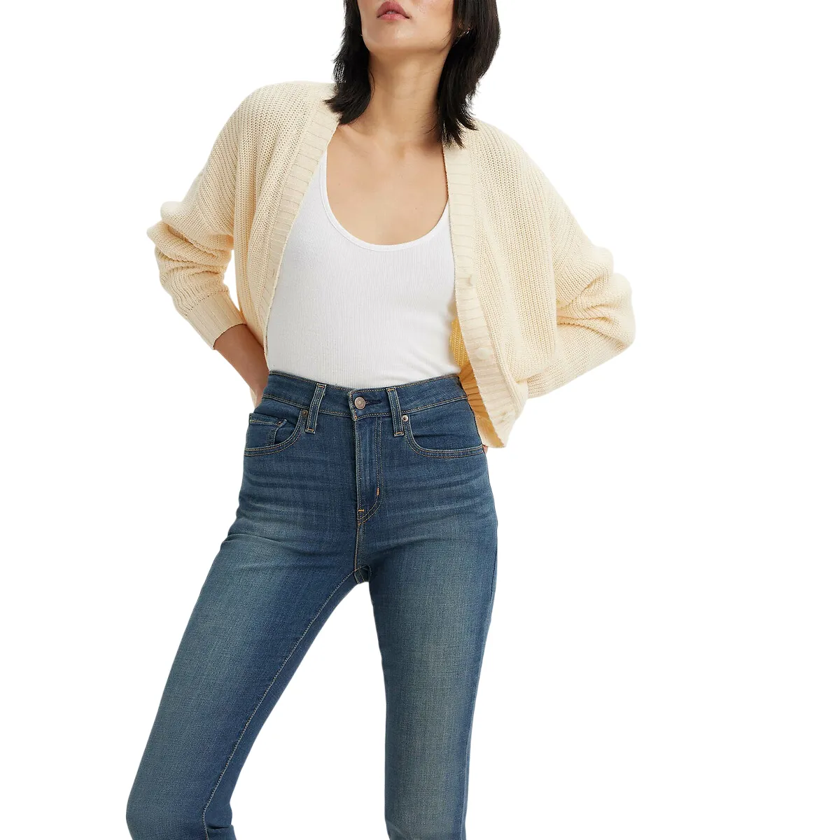 Levi's pantalone jeans da donna a vita alta a zampa Bootcut 187590121 blu Tailored Silhouette