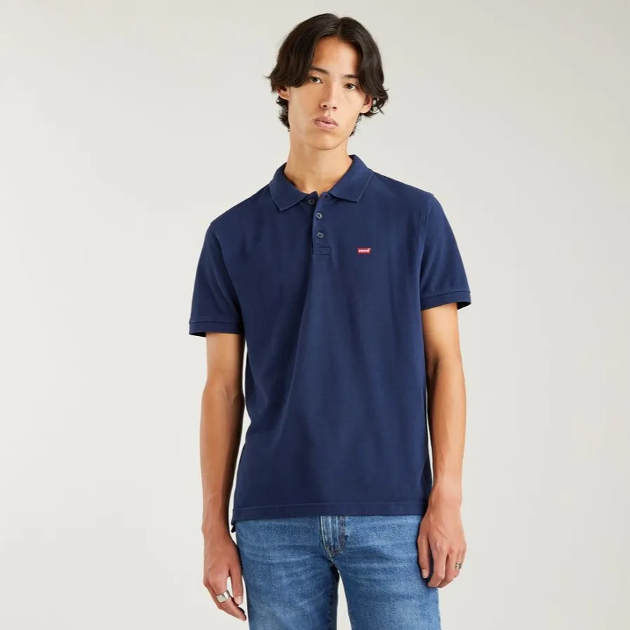 Levi's Polo manica corta da uomo Housemark 358830005 blu Colorfast Technology SnagResistant Weave