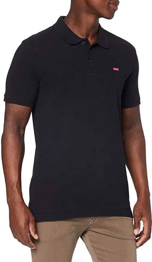 Levi's Polo manica corta da uomo Housemark 358830007 nero Snap Button Closure Corporate Event