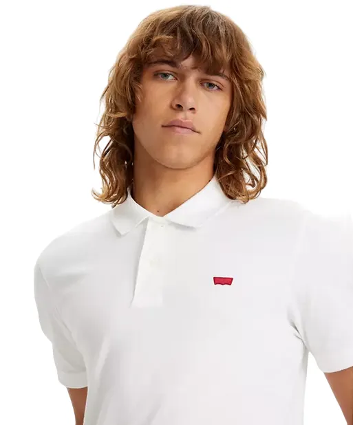 Levi's polo manica corta da uomo Housemark Slim A4842-0002 bianco Business Travel Striped Design