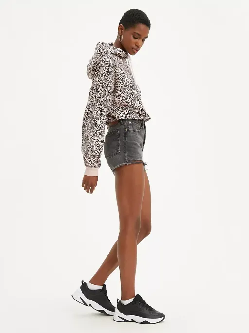 Levi's short a taglio vivo a vita alta da donna 563270070 nero Quick Change Friendly