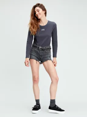 Levi's short a taglio vivo a vita alta da donna 563270070 nero ZipperedSecurity SeamlessConstruction
