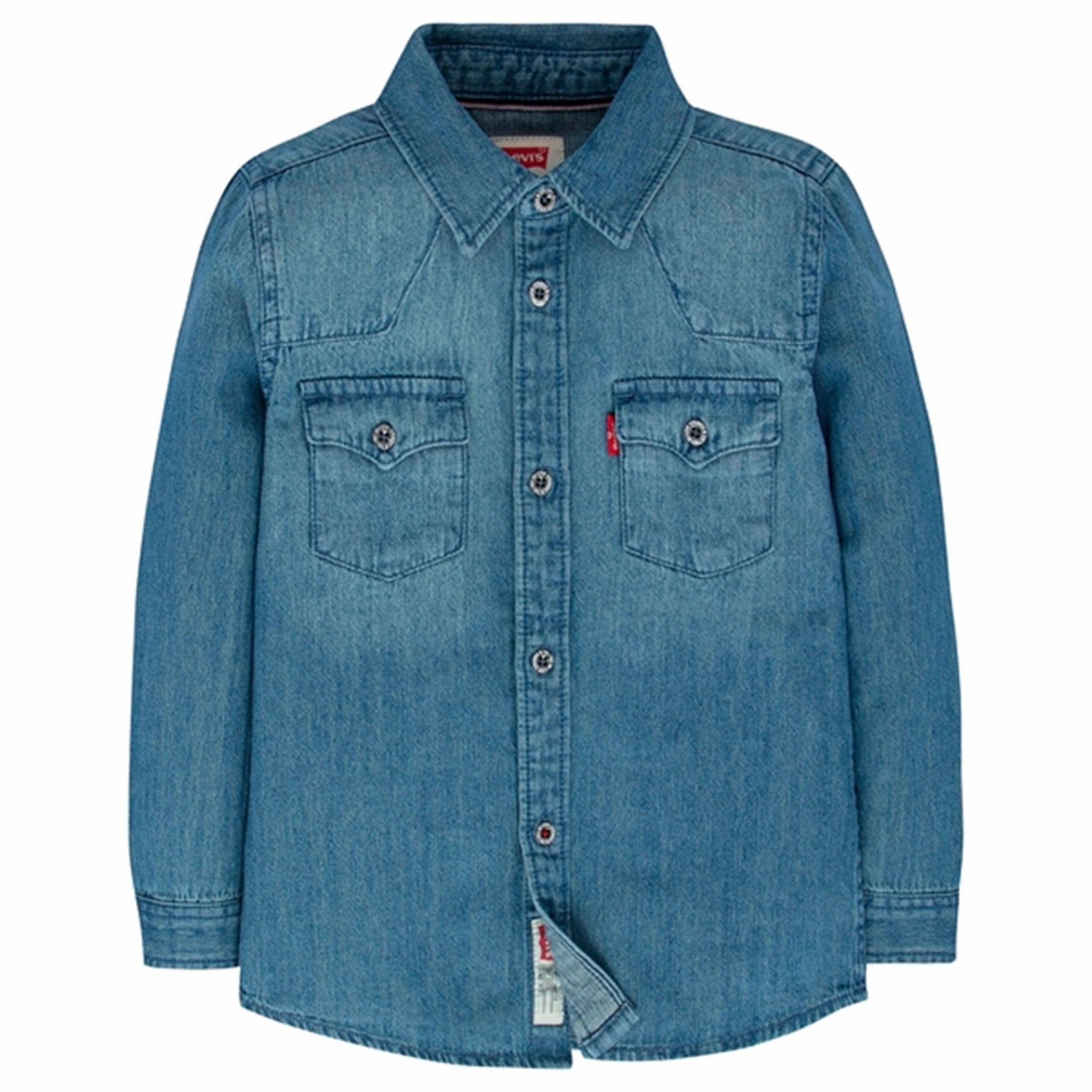 Smooth Finish Double Needle Hemming Levis Shirt Denim