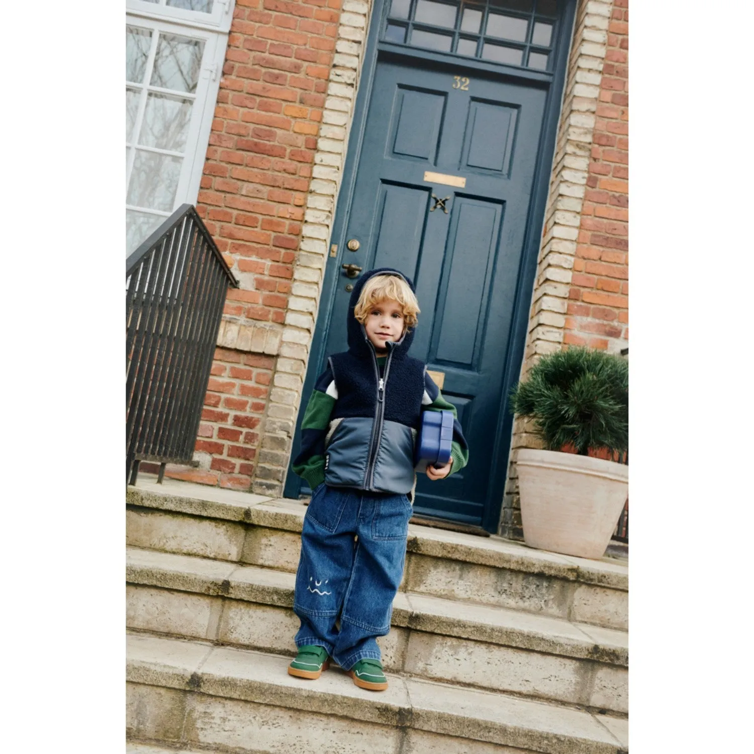 Flexible Fit Seamless Waistband Finish LIEWOOD Medium Blue Denim Cesar Placement Denim Pants