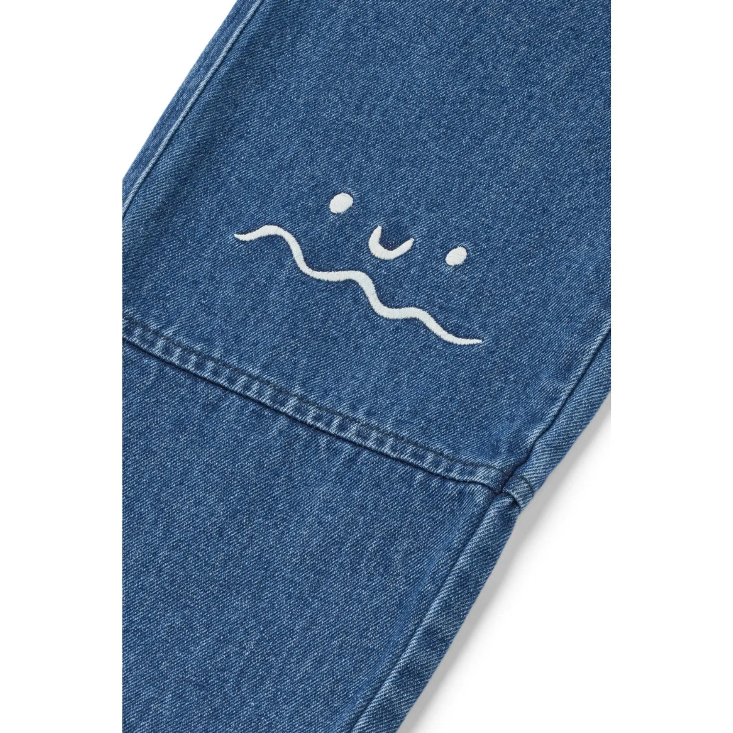 LIEWOOD Medium Blue Denim Cesar Placement Denim Pants Street Look Weekend Uniform