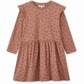 LieWood Cherries / Dark Rosetta Lima Printed Frill Longsleeve Dress Tailored Piece